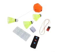 Oniissy Badminton Trainer per bambini, attrezzatura per auto-allenamento indoor con volano in nylon, corda elastica regolabile e base robusta, compatibile con batterie AAA, telecomando (3 palline)