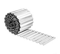 Oniissy Bordo in metallo ondulato da 15,2 cm, bordi flessibili da giardino per progetti fai da te, in acciaio zincato con finitura antiruggine, rotolo da 6,1 m/12,2 m per aiuole e (argento, 12 m)