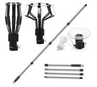 Oniissy Cambia lampadina per soffitti alti per lampadine a vite, strumento per cambiare lampadina ad alta portata, pali di estensione per cambiare le lampadine, con 3 cambialampada (asta a 4 sezioni)