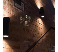 Oniissy Campanello di benvenuto natalizio in ghisa con disegni di personaggi festivi per la decorazione della casa delle vacanze, renna, pupazzo di neve o Babbo Natale (D)