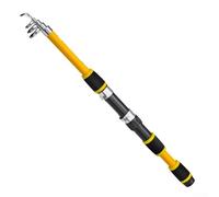 Oniissy Canna da pesca telescopica da 1,73 m, 5 sezioni, portatile, in FRP, per lenza di media potenza da 2,7 a 7,7 kg, esca da 1/4-5/8 once, leggera 100 g con sistema a quattro guide (giallo)