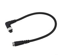 Oniissy Cavo elettrico per mulinello da pesca con gomito, design a 2 fori, per mulinelli Daiwa e elettrici, anima in rame da 1,5 mm², isolamento in PVC nero e argento (0,45 m)