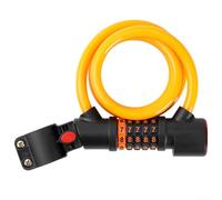 Oniissy Combinazione a 5 cifre per lucchetto per bici con fanale posteriore integrato per sicurezza notturna, cavo in acciaio da 1,2 m, spessore 12 mm, ricaricabile USB-C, compatibile con strada di