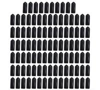 Oniissy Confezione da 100 tappi protettivi per unghie da esterno, in PVC, colore nero, per picchetti da tenda, compatibili con pali da campeggio, 26 mm x 8 mm, protezione guaina in gomma
