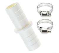 Oniissy Connettore per tubo di scarico per lavatrice e lavastoviglie, con 2 morsetti in metallo, struttura in plastica ABS per tubi da 21 mm, alta resistenza fino a 120 °C