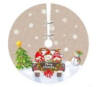 Oniissy Copertura per pavimento per albero di Natale, diametro 90 cm, con ornamento per neve, panno morbido per proteggere il tappeto dalla caduta degli aghi dell'albero (B)