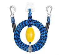 Oniissy Corda di traino per barca, 5,4 m, per tubi, resistente connettore per sci nautico e wakeboard, con puleggia rotante a 360°, resistenza 2,177 kg, design galleggiante per canoa (blu nero)