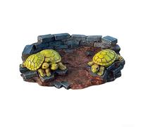 Oniissy Decorazione da giardino in resina, scultura a forma di tartaruga, per cortile, piscina, parco per soggiorno all'aperto, statua decorativa con paesaggio verde (A)