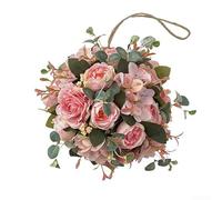 Oniissy Decorazione di fiori artificiali da appendere per matrimoni e casa, diametro 20 cm, con sei colori, rosa intenso, autunnale, lunga durata (rosa poco profondo)