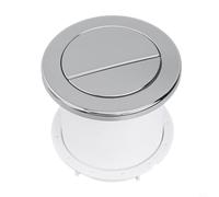 Oniissy Doppio pulsante di scarico cromato rotondo pneumatico ad aria cisterna di ricambio con doppio tubo flessibile per bagno 84 x 98 mm argento (argento)