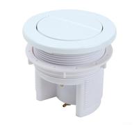 Oniissy Doppio pulsante di scarico cromato rotondo pneumatico ad aria cisterna di ricambio con doppio tubo flessibile per bagno 84 x 98 mm argento (bianco)