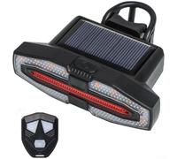 Oniissy Fanale posteriore a energia solare con telecomando senza fili con funzione per una maggiore sicurezza e visibilità in varie condizioni atmosferiche (A)