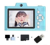 Oniissy Fotocamera digitale per studenti con design retrò, doppia fotocamera CCD, schermo IPS da 2 8 pollici, 48 MP, zoom 8x, trasferimento foto OTG, supporto per schede TF, per uso esterno (blu)