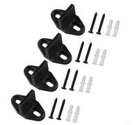 Oniissy Guida a pavimento per porte scorrevoli, kit hardware per montaggio a pavimento inferiore con guida in nylon e viti di montaggio, nero opaco, compatibile con scorrevoli in legno (4 pezzi)