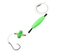 Oniissy Impianti da pesca 6/0 8/0 Circle Ganci con Peg Floats e Doppio Sonaglio Campane per Pesca Bancaria, Pre-Legato Slip Knot Rig con Girevole per, 3 o 6 Pack (6/0) (6pcs)
