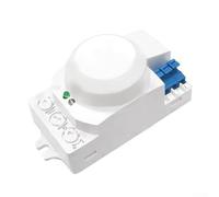 Oniissy Interruttore con sensore di movimento a microonde, 12 V AC100-240 V, controllo con distanza di rilevamento regolabile da 2 a 8 m, rilevamento a 360°, IP42, personalizzabile 8-12 min (12 V)