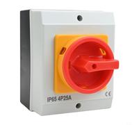 Oniissy Interruttore di disconnessione rotativo 4P Interruttore di isolamento del carico nominale IP65 per sistemi di energia solare Controllo motore CA (25A)