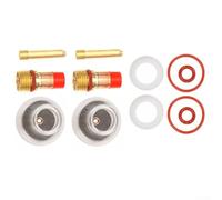 Oniissy Kit di 12 accessori per saldatura a gas per torcia TIG con lente a gas e tazza in vetro trasparente, compatibile con torce WP-17/18/26, include pinza in rame