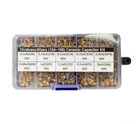 Oniissy Kit di 500 condensatori in ceramica assortiti con 10 valori da 0,1 uF a 10 uF a 50 V per progetti elettronici e riparazioni fai da te