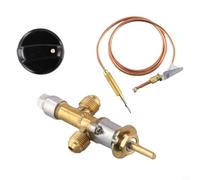 Oniissy Kit di controllo del gas per braciere GPL, valvola propano con set di albero, per stufe a bassa pressione, griglie, costruzione in ottone, termocoppia 115 x 50 x 30 mm, termocoppia inclusa