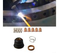 Oniissy Kit di materiali di consumo per taglierina al plasma da 13 pezzi con elettrodi PR0010, ugelli PD0116-08, spirale per diffusore ad anello PE0106, cappuccio di schermatura PC0116 e guida
