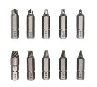 Oniissy Kit di rimozione viti danneggiate, estrattore per viti a testa rotta, set di punte per trapano da 4 mm e 6,35 mm, 10 pezzi in metallo rotto per rimuovere ruggine (6,35 mm)