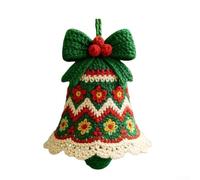 Oniissy Kit fai da te con campanella natalizia all'uncinetto con lana colorata per principianti, include tutti i materiali e le istruzioni per creare ornamenti fatti a mano (è verde)