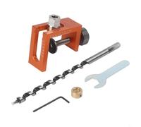 Oniissy Lega di alluminio Doweling Jig 10mm Punch Cabinet Door Vertical Drill Guide Locator con perforatore per schede da 15-50 mm, connettore per mobili Morsetto per la lavorazione del legno