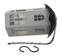 Oniissy Mangiatoia per uccelli in metallo da appendere all'esterno, con posatoio, grande capacità, decorazione da giardino, robusta struttura resistente alle intemperie