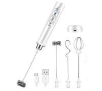 Oniissy Montalatte portatile 3 in 1, doppia frusta in schiuma, macchina da caffè ricaricabile USB-C, con batteria da 1200 mAh e struttura in acciaio inossidabile 304 per latte macchiato