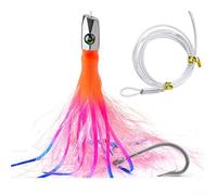 Oniissy Octopus - Esca morbida per pesca in mare, 22 cm, 85 g, con cavo da 1,7 m, compatibile con pesci di selvaggina in acqua salata come tonno, marlin, pesce spada, salmone ed (E) (22 cm/85 G)