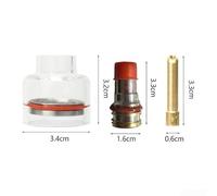 Oniissy per TIG Saldatura Vetro Ugello Set con Lente Gas e Mandrino per TIG-17/18/26 Plasma Cutters, Include 1.6mm e 3.2mm Elettrodi, Alta Resistenza (WP-17/18/26 1.6)