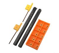 Oniissy per tornio CNC Tool Holder Set S12M-SCLCR06 e S12M-SCLCL06 in acciaio legato Alesatura per barre con 10pcs CCMT060204 Inserti di tornitura in carburo per finitura e finitura