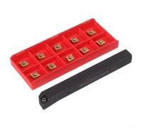 Oniissy Porta utensili per tornio SCLCR1010H06+10PC CCMT060204 Inserti in carburo per tornitura esterna - per lavorazione di parti in acciaio inossidabile