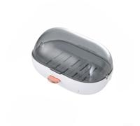 Oniissy Portasapone in ABS con coperchio e design drenante per bagno e cucina, portasapone da parete con cestino per il riciclaggio dell'acqua, adatto per vetro, marmo e metallo