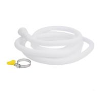 Oniissy Prolunga per tubo di scarico in PVC bianco, 5 m, per lavatrice, condizionatore d'aria e lavello da cucina, tubo di uscita flessibile a prova di perdite con morsetto, adatto per Connetti da 15