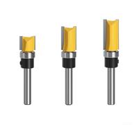 Oniissy Punta per fresa a filo con codolo da 6 mm, con cuscinetto guidato, per lavorazione del legno, taglio e scanalatura, materiale in lega, compatibile con incisione (3 pezzi)