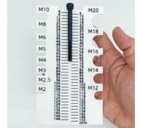 Oniissy Righello di misurazione a vite con stampa 3D M2-M20 per una misurazione precisa di lunghezza e diametro, compatto, 16 x 9 cm, per strumenti in PLA per fai da te, falegnameria e officina