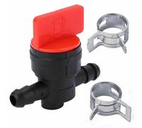 Oniissy Rubinetto per benzina + 2 morsetti per tubo da 6-8 mm di diametro, pratico strumento da giardino per benzina, diesel e altro, include fascette stringitubo