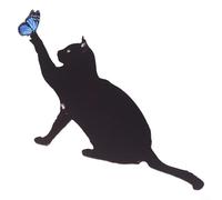 Oniissy Scacciapasseri per gatti in acrilico nero, deterrente per il controllo del giardino, ornamento per prato, statua per esterni, cortile e patio, decorazione (A)