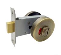 Oniissy Serratura per porta del bagno con materiale in acciaio inossidabile e cartello trasparente OccupiedVacant per controllo della privacy del bagno (bronzo antico)