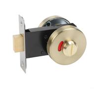 Oniissy Serratura per porta del bagno con materiale in acciaio inossidabile e cartello trasparente OccupiedVacant per controllo della privacy del bagno (disegno oro)