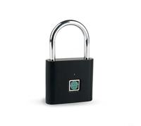 Oniissy Serratura senza chiave per impronte digitali, lucchetto intelligente impermeabile, per sbloccare la ricarica e le impronte digitali, lucchetto intelligente impermeabile (nero)