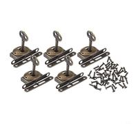 Oniissy Set di 5 serrature per mobili antichi retrò per cassetti e armadietti con chiave in ferro classico gancio per armadio scatola di legno hardware per la casa argento 5,6 cm (5 pezzi)