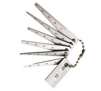 Oniissy Set di 7 spessimetri in acciaio inossidabile con intervallo di misurazione da 1 a 7,5 mm, calibro 20 mm, righello conico tascabile a forma di cuneo per precisione