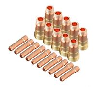 Oniissy Set di materiali di consumo per saldatura TIG con 20 pezzi per lenti a gas tozze e kit pinza, compatibile con torce DB SR WP 17 18 26, include 10 pinze 10N24S da 3/32" 2,4 mm