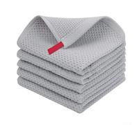 Oniissy Set di strofinacci da cucina in cotone naturale, super assorbenti e morbidi per asciugare i piatti, lavabili in lavatrice, stracci per la pulizia, confezione da 5 (grigio basso)