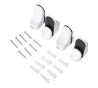 Oniissy Staffe regolabili per mensole in vetro, montaggio a parete, in lega di zinco, spessore del vetro, 3-22 mm, confezione da 4, moderna finitura cromata per libreria, espositore (bianco)