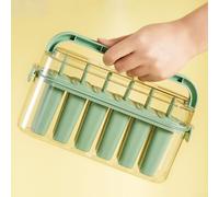 Oniissy Stampi per ghiaccioli con 6 cavità riutilizzabili per un facile rilascio, portatile, per uso domestico e cucina, nei colori verde e beige (verde)
