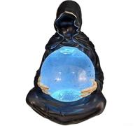 Oniissy Statua gotica fluttuante triste mistica decorazione da tavolo nera incantevole palla incandescente miniature dinamiche macabre da collezione decorazione moderna per Halloween libreria